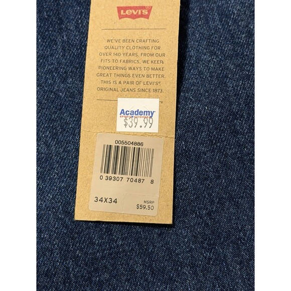 Levi’s Jeans Men’s 34x34 Blue Medium Wash 550 Relaxed Fit Straight Leg Denim NWT - Picture 3 of 7